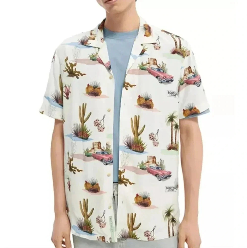 {Scotch & Soda} Amsterdam Desert Print Camp Shirt - Small